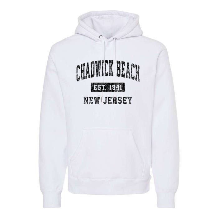 Chadwick Beach Est 1941 New Jersey Nj Vintage Established Sports Premium Hoodie