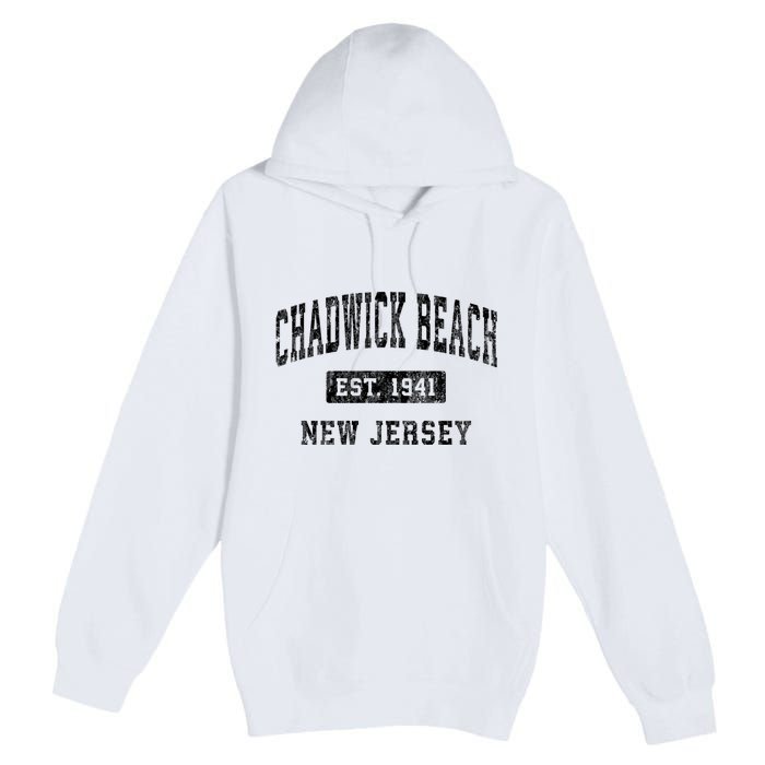 Chadwick Beach Est 1941 New Jersey Nj Vintage Established Sports Premium Pullover Hoodie