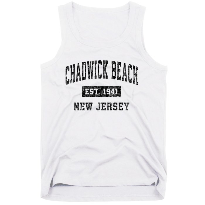 Chadwick Beach Est 1941 New Jersey Nj Vintage Established Sports Tank Top