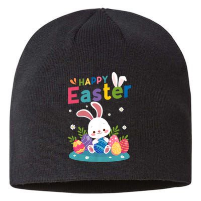 Cute Bunny Eggs Easter Camping Happy Easter Day 2024 Sustainable Beanie