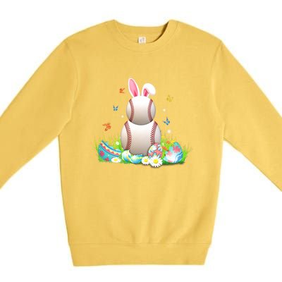 Cute Baseball Easter Egg Bunny Cute Gift Gift Premium Crewneck Sweatshirt