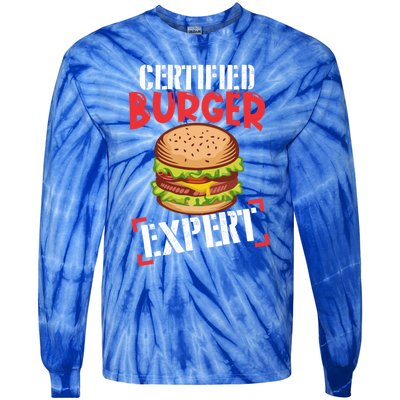 Certified Burger Expert Bbq Meat Eater Grilling Gift Cute Gift Tie-Dye Long Sleeve Shirt