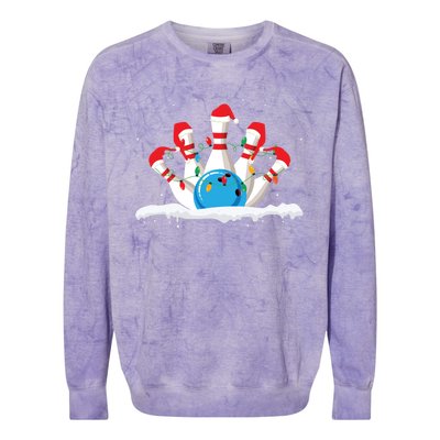 Christmas Bowling Expert Xmas Lights Bowling Game Lover Meaningful Gift Colorblast Crewneck Sweatshirt