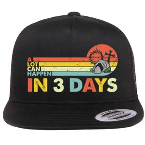 Christian Bible Easter Day A Lot Can Happen In 3 Days Flat Bill Trucker Hat