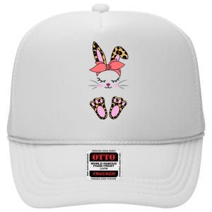 Cute Bunny Easter Holiday High Crown Mesh Back Trucker Hat