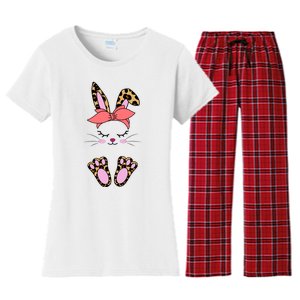 Cute Bunny Easter Holiday Women's Flannel Pajama Set