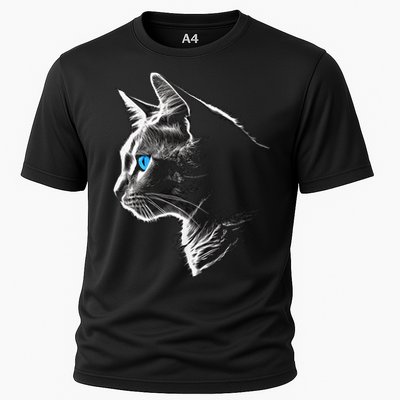 Cat Blue Eyes Pet Animal Art Cat Cooling Performance Crew T-Shirt