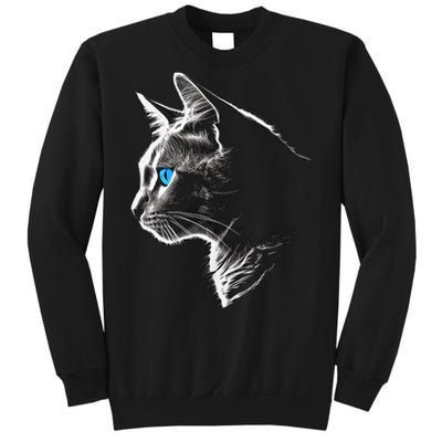 Cat Blue Eyes Pet Animal Art Cat Sweatshirt