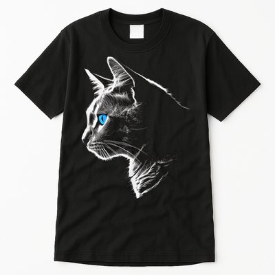 Cat Blue Eyes Pet Animal Art Cat Tall T-Shirt