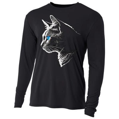 Cat Blue Eyes Pet Animal Art Cat Cooling Performance Long Sleeve Crew