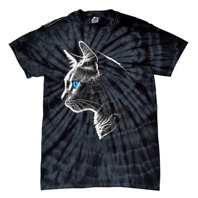 Cat Blue Eyes Pet Animal Art Cat Tie-Dye T-Shirt