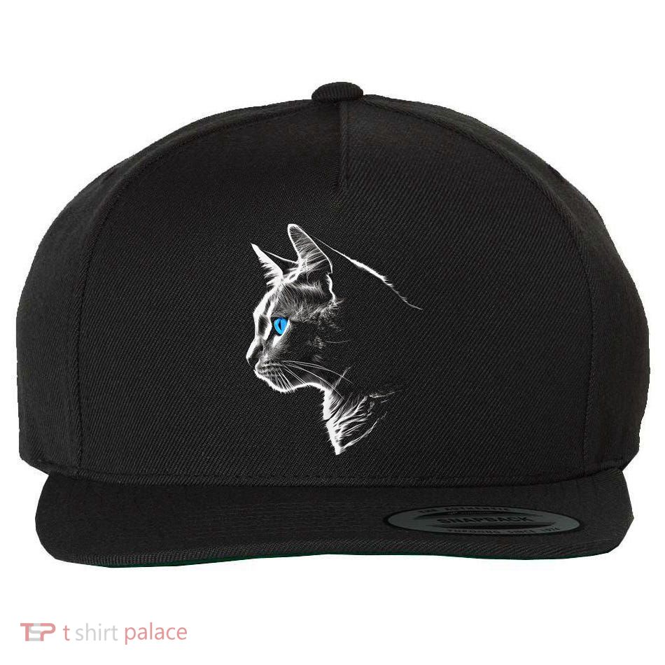 Cat Blue Eyes Pet Animal Art Cat Wool Snapback Cap