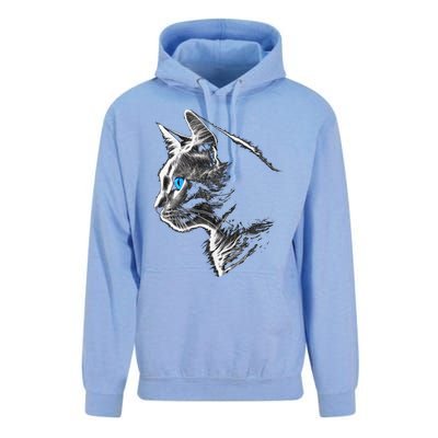 Cat Blue Eyes Pet Animal Art Cat Unisex Surf Hoodie