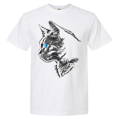 Cat Blue Eyes Pet Animal Art Cat Garment-Dyed Heavyweight T-Shirt