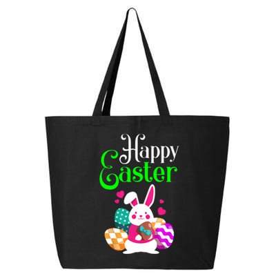 Cute Bunny Eggs Happy Easter 25L Jumbo Tote