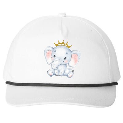 Cute baby elephant crown tiara Snapback Five-Panel Rope Hat