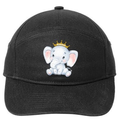 Cute baby elephant crown tiara 7-Panel Snapback Hat