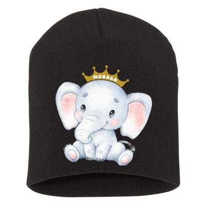 Cute baby elephant crown tiara Short Acrylic Beanie