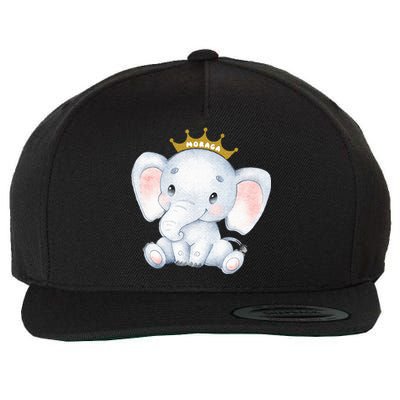 Cute baby elephant crown tiara Wool Snapback Cap