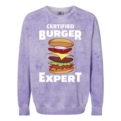 Certified Burger Expert Meat Eater Barbecue Cute Gift Colorblast Crewneck Sweatshirt