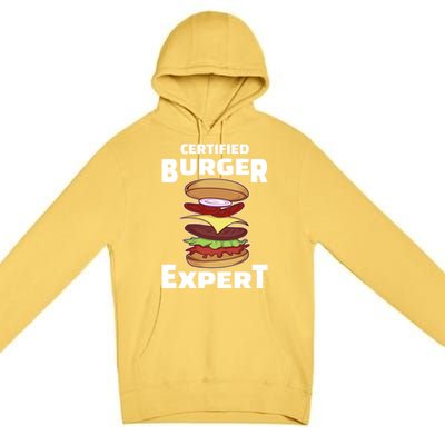 Certified Burger Expert Meat Eater Barbecue Cute Gift Premium Pullover Hoodie