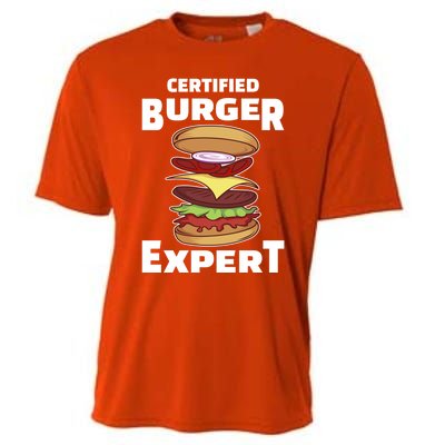 Certified Burger Expert Meat Eater Barbecue Cute Gift Cooling Performance Crew T-Shirt