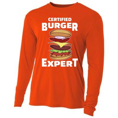 Certified Burger Expert Meat Eater Barbecue Cute Gift Cooling Performance Long Sleeve Crew