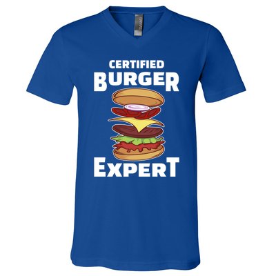 Certified Burger Expert Meat Eater Barbecue Cute Gift V-Neck T-Shirt