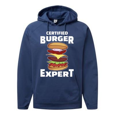 Certified Burger Expert Meat Eater Barbecue Cute Gift Performance Fleece Hoodie