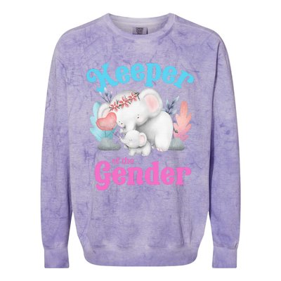 Cute Baby Elephant Keeper Of Gender Baby Reveal Party Idea Colorblast Crewneck Sweatshirt