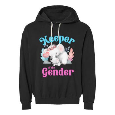 Cute Baby Elephant Keeper Of Gender Baby Reveal Party Idea Garment-Dyed Fleece Hoodie