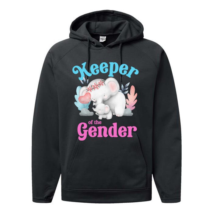 Cute Baby Elephant Keeper Of Gender Baby Reveal Party Idea Performance Fleece Hoodie