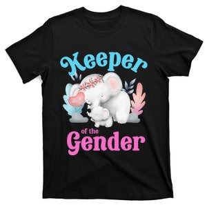 Cute Baby Elephant Keeper Of Gender Baby Reveal Party Idea T-Shirt