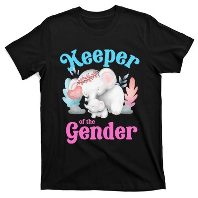 Cute Baby Elephant Keeper Of Gender Baby Reveal Party Idea T-Shirt