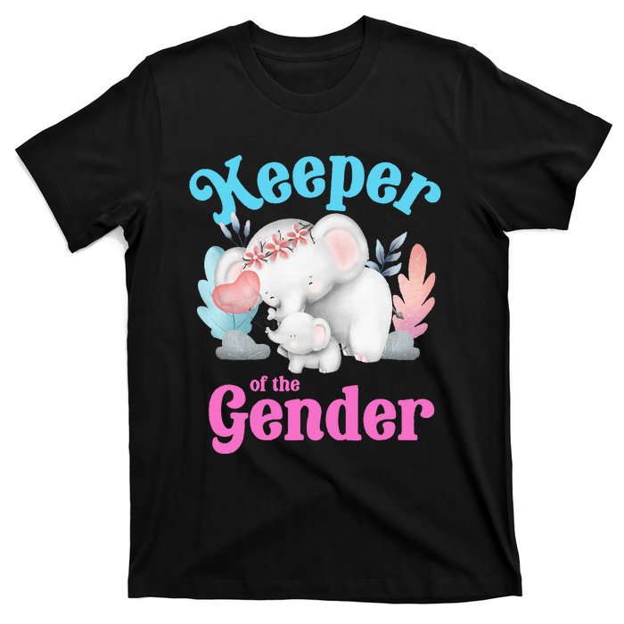 Cute Baby Elephant Keeper Of Gender Baby Reveal Party Idea T-Shirt