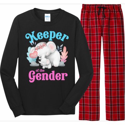 Cute Baby Elephant Keeper Of Gender Baby Reveal Party Idea Long Sleeve Pajama Set