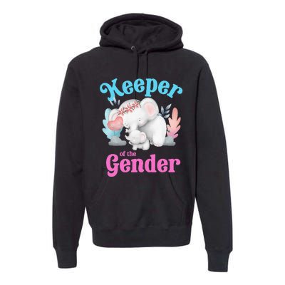 Cute Baby Elephant Keeper Of Gender Baby Reveal Party Idea Premium Hoodie