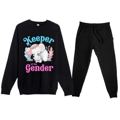 Cute Baby Elephant Keeper Of Gender Baby Reveal Party Idea Premium Crewneck Sweatsuit Set