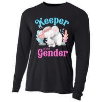 Cute Baby Elephant Keeper Of Gender Baby Reveal Party Idea Cooling Performance Long Sleeve Crew