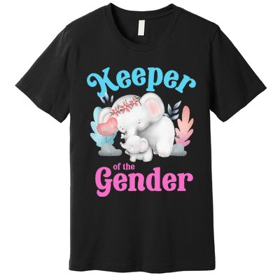 Cute Baby Elephant Keeper Of Gender Baby Reveal Party Idea Premium T-Shirt