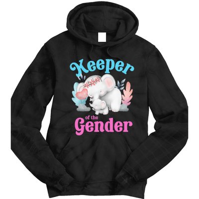 Cute Baby Elephant Keeper Of Gender Baby Reveal Party Idea Tie Dye Hoodie