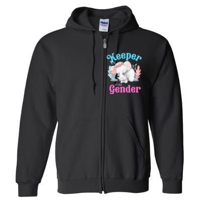 Cute Baby Elephant Keeper Of Gender Baby Reveal Party Idea Full Zip Hoodie