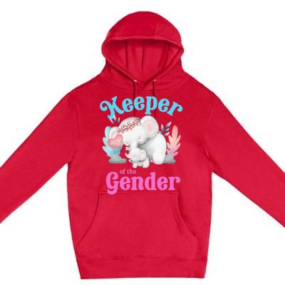 Cute Baby Elephant Keeper Of Gender Baby Reveal Party Idea Premium Pullover Hoodie