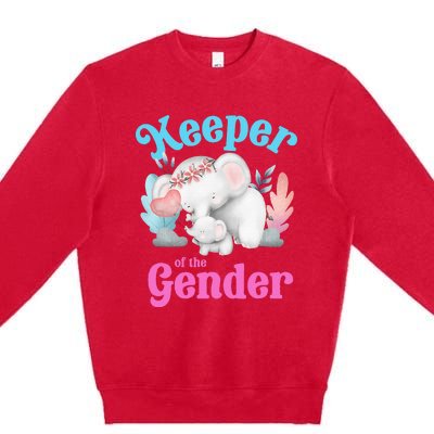 Cute Baby Elephant Keeper Of Gender Baby Reveal Party Idea Premium Crewneck Sweatshirt