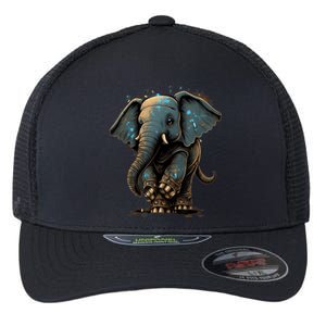 Cute Baby Elephant For People Lovers Elephant Flexfit Unipanel Trucker Cap