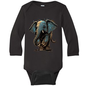 Cute Baby Elephant For People Lovers Elephant Baby Long Sleeve Bodysuit