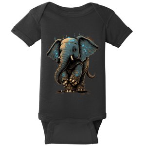 Cute Baby Elephant For People Lovers Elephant Baby Bodysuit