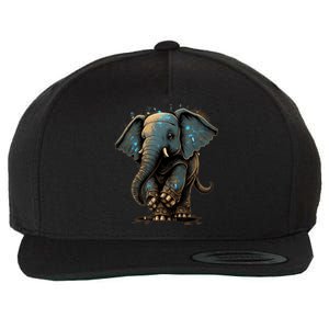 Cute Baby Elephant For People Lovers Elephant Wool Snapback Cap