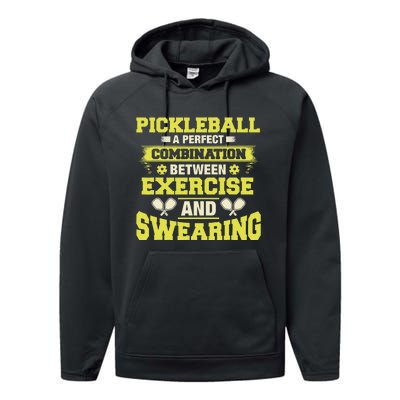 Combination Between Exercise & Swearing Pickleball Performance Fleece Hoodie