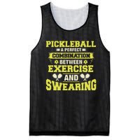 Combination Between Exercise & Swearing Pickleball Mesh Reversible Basketball Jersey Tank